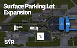 Construction has begun on three new parking lots, totaling 900 spaces, at Syracuse Hancock International Airport. Construction has begun on three new parking lots, totaling 900 spaces, at Syracuse Hancock International Airport.