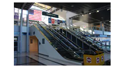 Worcester Regional Airport doesn't see many passengers during COVID-19 but still displays notices advising passengers about the virus.
