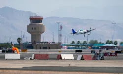 A plane comes in for a landing at the North Las Vegas Airport on Monday, Aug. 8, 2022. A plane comes in for a landing at the North Las Vegas Airport on Monday, Aug. 8, 2022.