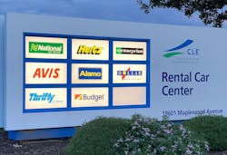 The airport car rental center just north of Cleveland Hopkins International Airport.