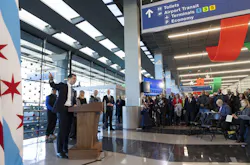 Transportation Secretary Pete Buttigieg during an announcement about the modernization project and building of the Global Terminal on Nov. 21, 2022, at O Hare International Airport. Transportation Secretary Pete Buttigieg during an announcement about the modernization project and building of the Global Terminal on Nov. 21, 2022, at O Hare International Airport.