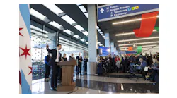 Transportation Secretary Pete Buttigieg during an announcement about the modernization project and building of the Global Terminal on Nov. 21, 2022, at O Hare International Airport.