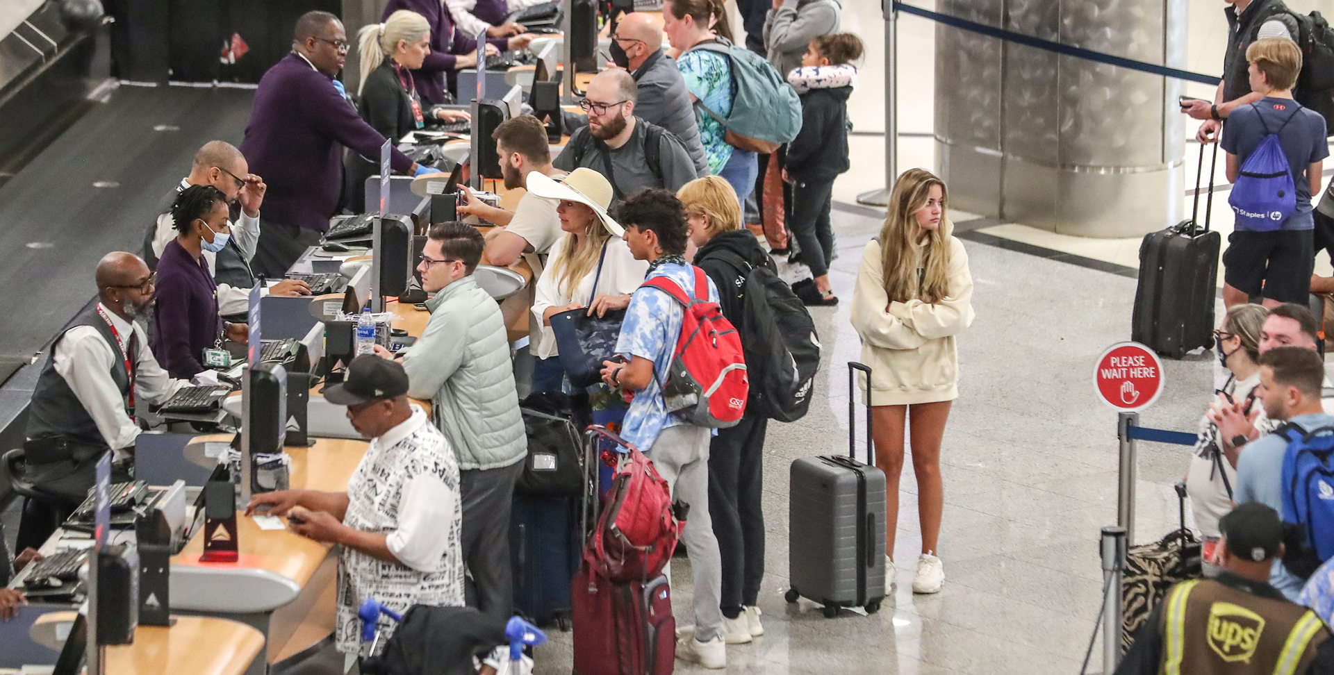 The Hartsfield-Jackson International Airport Delta Airlines ticket counter at Terminal South, May 27, 2022.
