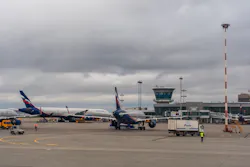Passenger planes on the parking at the Moscow Sheremetyevo Airport. Passenger planes on the parking at the Moscow Sheremetyevo Airport.