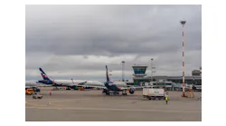 Passenger planes on the parking at the Moscow Sheremetyevo Airport.