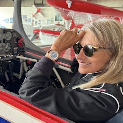 A Grand Dame herself, living legend of aviation, Patty Wagstaff, sports the Abingdon “Grand Dame” watch. A champion aerobatic pilot, she is one of few pilots ever to win the National Aerobatic championship three times, and a winner of the International Aerobatic Championship. Wagstaff owns and operates an aerobatic school in St. Augustine, Florida, and continues to perform at airshows all over the world. The limited-edition Grand Dame watch by the Abingdon Company is available for purchase. A Grand Dame herself, living legend of aviation, Patty Wagstaff, sports the Abingdon “Grand Dame” watch. A champion aerobatic pilot, she is one of few pilots ever to win the National Aerobatic championship three times, and a winner of the International Aerobatic Championship. Wagstaff owns and operates an aerobatic school in St. Augustine, Florida, and continues to perform at airshows all over the world. The limited-edition Grand Dame watch by the Abingdon Company is available for purchase.