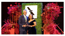 Customer Service Manager Ana “Josie” Peralta receives her Annual Chairman’s Award from CEO Robert Isom. Josie was nominated for a career of service to both customers and colleagues both on the ground and in the air.