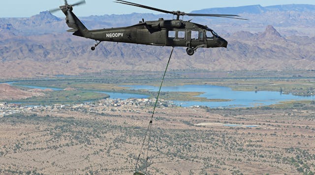 Sikorsky demonstrates to the U.S. Army for the first time how an optionally piloted Black Hawk helicopter flying in autonomous mode could resupply forward forces. These uninhabited Black Hawk flights occurred in October at Yuma Proving Ground in Arizona.