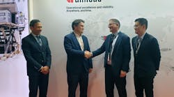 Babak Yazdani, Chief Operating Officer, Unilode; Tom Owen, Director Cargo, Cathay Pacific; Ross Marino, Chief Executive Officer, Unilode; Frosti Lau, General Manager Cargo Service Delivery, Cathay Pacific (from left to right)