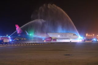 Wizz Air Abu Dhabi&apos;s Inaugural Flight At Kuwait