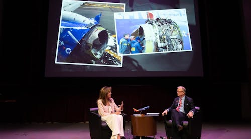 Capt. Tammie Jo Shults was interviewed by Center for Aviation and Aerospace Safety head Robert L. Sumwalt, former chair of the NTSB, which led the investigation of Shults&rsquo; mid-flight emergency.