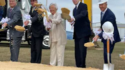 State and local dignitaries gather at the Mobile Aeroplex at Brookley on Friday, December 9, 2022, for an official groundbreaking for a future $330 million international airport in Mobile, Alabama.