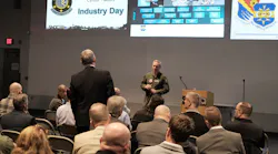 Col. Frederick Coleman, 505th Command and Control Wing commander, speaks at the 805th Combat Training Squadron, also known as the Shadow Operations Center-Nellis, or ShOC-N, Industry Open House highlighting the Air Force's Battle Lab ability to provide a low barrier to entry, access to data, and an opportunity for feedback from operators for C2-interested companies at Nellis Air Force Base, Nevada, Dec. 9, 2022. The event included more than 120 traditional and non-traditional industry experts who were briefed by the 505th Command and Control Wing and ShOC-N leaders about the needs for advanced C2 capabilities and to create shared awareness to continue accelerating C2 processes.