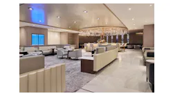 The Chelsea Lounge features a stunning circular champagne bar; a relaxed, yet elegant, fireside lounge; luxury showers; and a dedicated space for la carte dining.