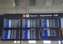 Monitors with all departures and arrivals flights at Charles de Gaulle International Airport, in Paris. Monitors with all departures and arrivals flights at Charles de Gaulle International Airport, in Paris.