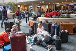 Canceled and delayed flights at Orlando International Airport caused by the winter storm left people to wait for flights in Orlando, Florida, Dec. 26, 2022. Canceled and delayed flights at Orlando International Airport caused by the winter storm left people to wait for flights in Orlando, Florida, Dec. 26, 2022.