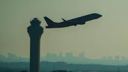 An American Eagle plane takes off at DFW International Airport in September.