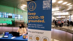 Claire Altieri, senior associate of Concentric by Ginkgo, sets up a pooled PCR testing site for COVID-19 variants at a new test facility at Tom Bradley International Terminal that health officials hope will help them spot new variants that may emerge from passengers arriving from other countries at Los Angeles International Airport on Jan. 2, 2023, in Los Angeles. Claire Altieri, senior associate of Concentric by Ginkgo, sets up a pooled PCR testing site for COVID-19 variants at a new test facility at Tom Bradley International Terminal that health officials hope will help them spot new variants that may emerge from passengers arriving from other countries at Los Angeles International Airport on Jan. 2, 2023, in Los Angeles.