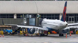 A Delta Air Lines plane is parked at a gate mid-afternoon on Tuesday, January 10, 2023. Delta flight 447 to Atlanta was about to take off from John Wayne Airport when it reported smoke coming from the Boeing 757’s right engine around 1:25 p.m. on Tuesday afternoon, January 10, 2023, according to airport spokesperson Annasophia Servin. The airport fire crew responded and the plane was towed back to the gate. No injuries occurred.