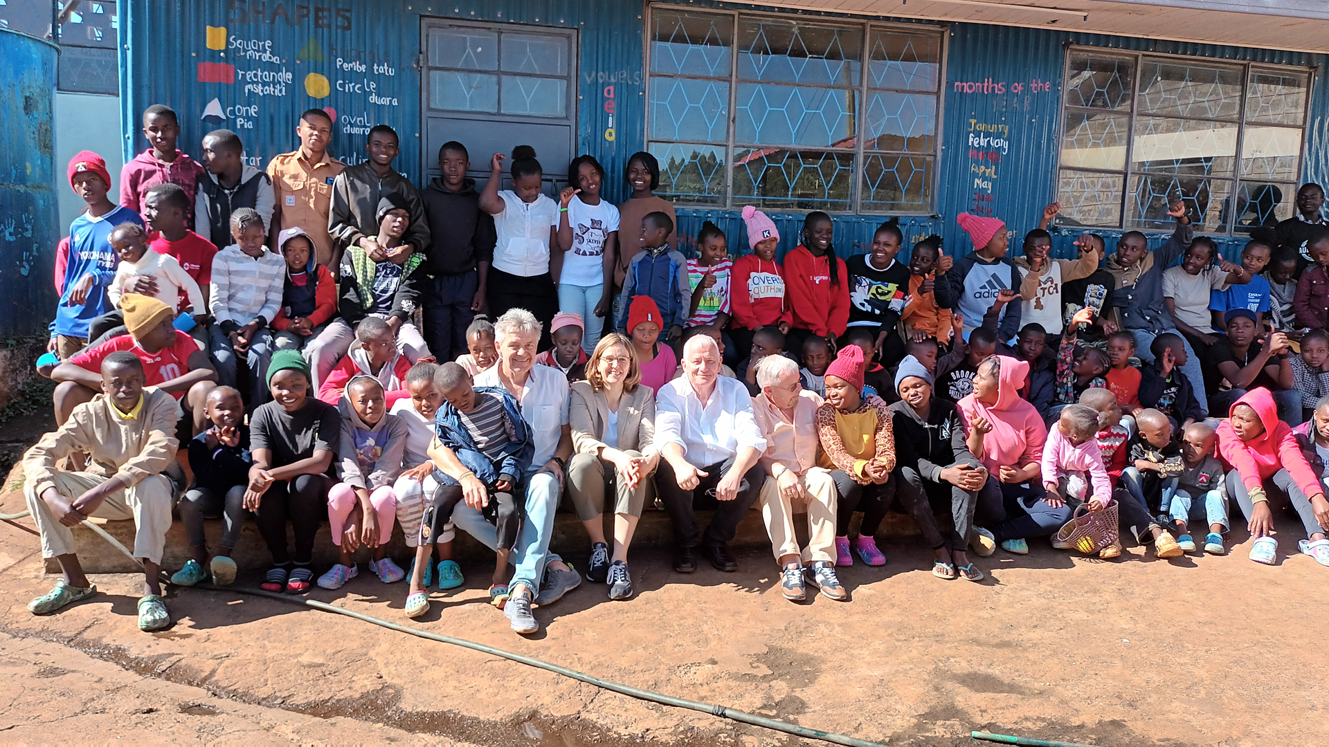 Dorothea von Boxberg (front row, center) during her visit to the &apos;Mothers&apos; Mercy Home&apos; (Nairobi) in January 2023