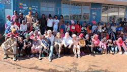 Dorothea von Boxberg (front row, center) during her visit to the &apos;Mothers&apos; Mercy Home&apos; (Nairobi) in January 2023
