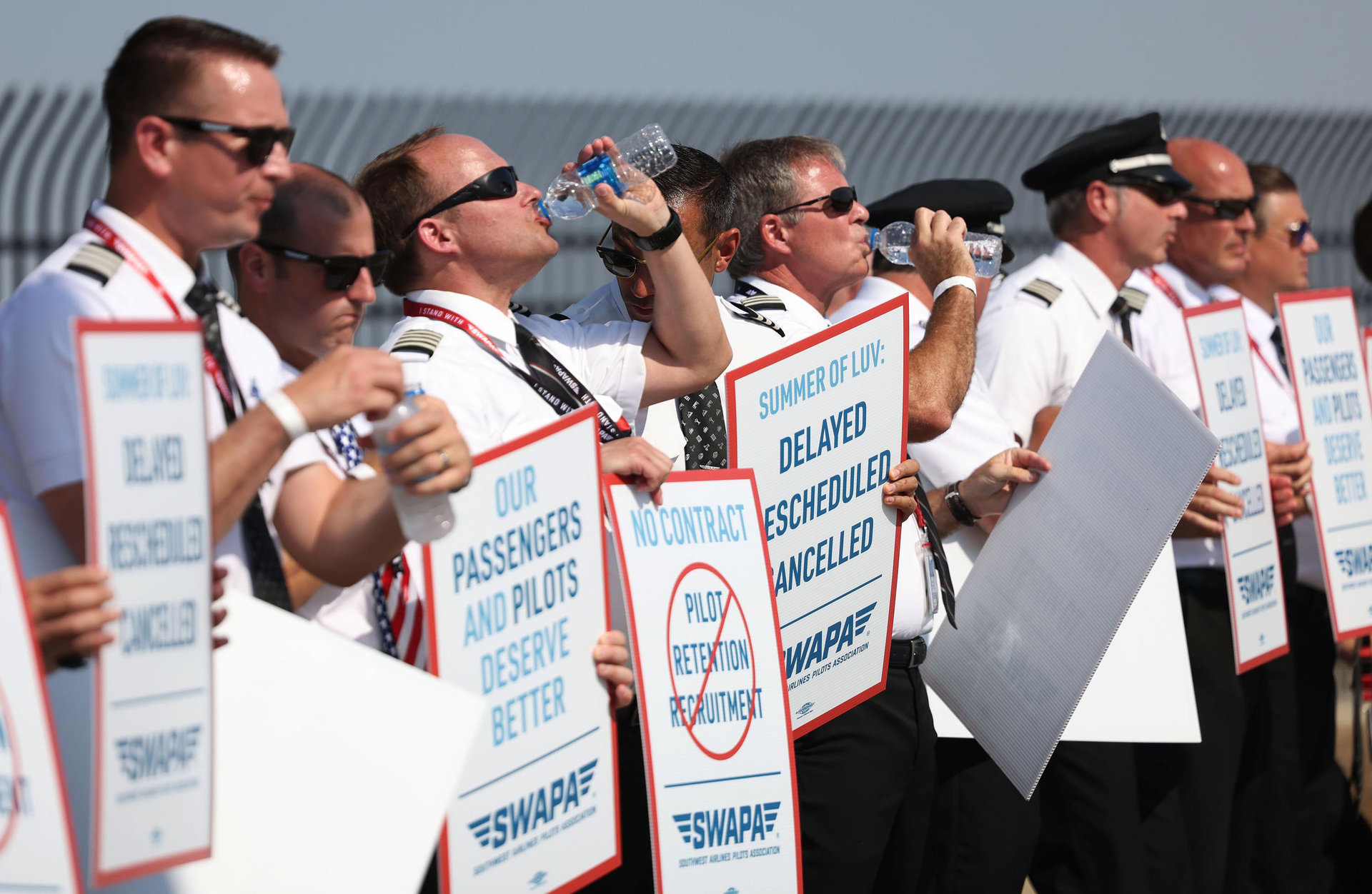 Southwest Airlines pilots picketed last summer outside Dallas Love Field over protracted contract negotiations.