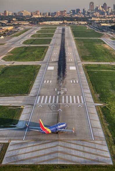 At 8,800 feet long, Runway 13R-31L serves as the main commercial air carrier runway at DAL.