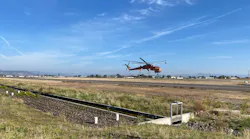 The flume inlet control structure is parallel to Taxiway A,