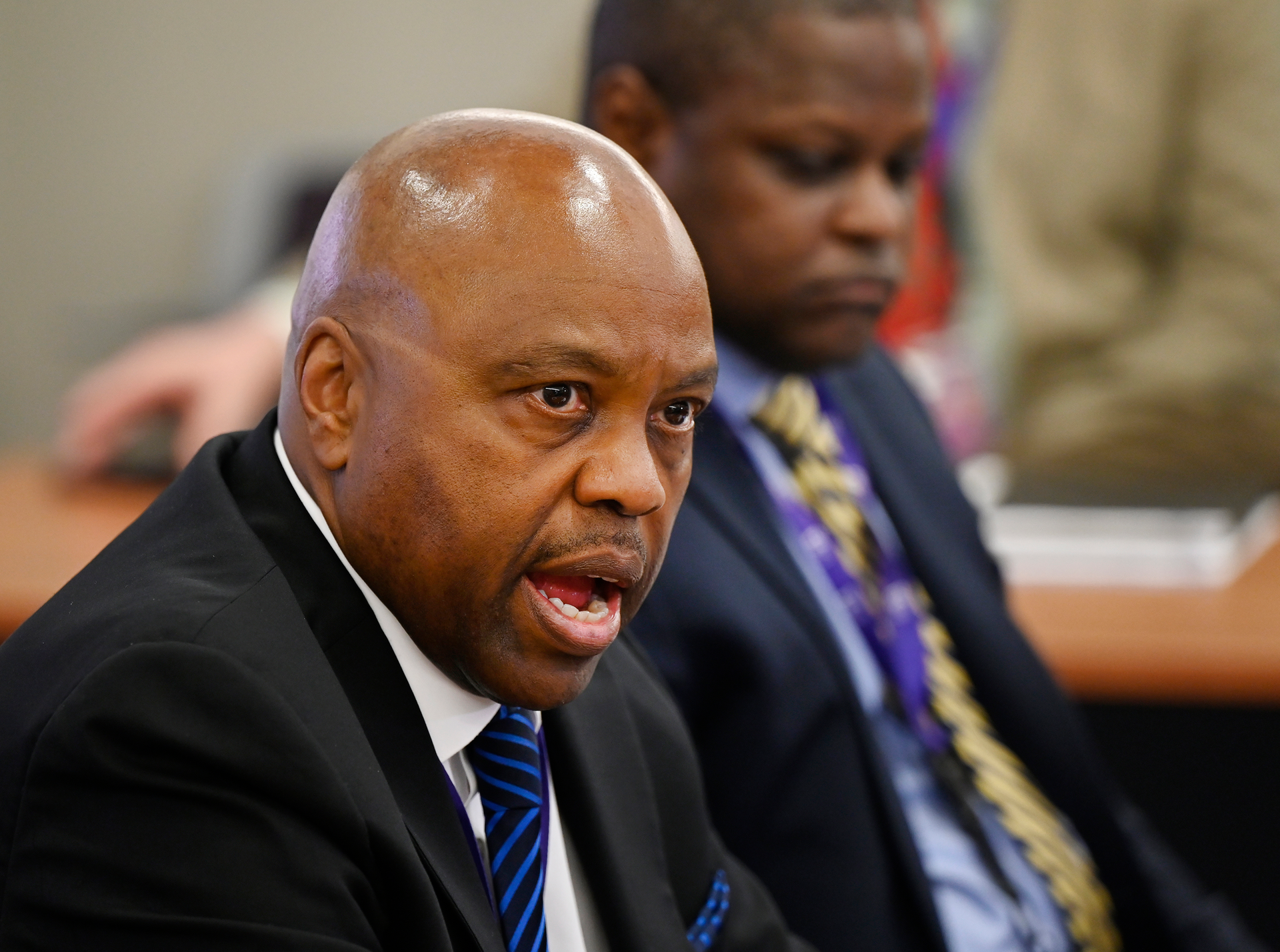 Denver International Airport CEO Phil Washington during a news conference at DIA Dec. 16, 2021.