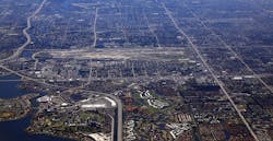 An aerial view of Palm Beach International airport in Palm Beach, Florida. An aerial view of Palm Beach International airport in Palm Beach, Florida.