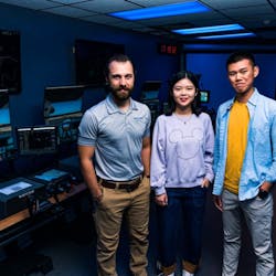 Research team Kyle Wilkerson, Amanda Zhu (&apos;23) and Daniel Chiu (&apos;23) developed an immersive program for international flight students to improve their radio communication skills.