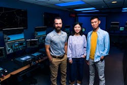 Research team Kyle Wilkerson, Amanda Zhu ('23) and Daniel Chiu ('23) developed an immersive program for international flight students to improve their radio communication skills. Research team Kyle Wilkerson, Amanda Zhu ('23) and Daniel Chiu ('23) developed an immersive program for international flight students to improve their radio communication skills.
