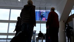 Travelers look at the arrivals and departures monitors at Ontario International Airport in Ontario on Wednesday, Jan. 11, 2023. Air travel has nearly rebounded from the COVID-19 pandemic slump, though concerns over climate impacts are keeping some travelers grounded. Travelers look at the arrivals and departures monitors at Ontario International Airport in Ontario on Wednesday, Jan. 11, 2023. Air travel has nearly rebounded from the COVID-19 pandemic slump, though concerns over climate impacts are keeping some travelers grounded.
