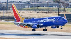 Southwest Airlines plane arrives to the Dallas Love Field in Dallas on Thursday, Jan. 19, 2023.
