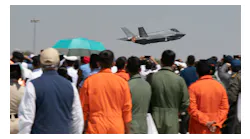 U.S. Air Force Maj. Kristin Wolfe, F-35A Lightning II Demonstration Team commander and pilot, takes off to demonstrate the capabilities of the F-35 during Aero India 23 at Air Force Station Yelahanka, Bengaluru, India, Feb. 14, 2023. The weeklong biennial exhibition is Asia’s largest aviation event and hosts government delegations and corporate executives from 26 countries. The U.S. military is participating in Aero India by providing aerial demonstrations and static aircraft to strengthen its partnership with India while furthering military-to-military relationships.