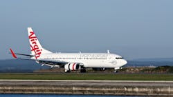 A Virgin Australia Airlines Boeing 737 jet on a runway, May 7, 2011, in Sydney. A Virgin Australia Airlines Boeing 737 jet on a runway, May 7, 2011, in Sydney.