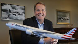 Former American Airlines chairman and CEO Doug Parker in November 2014 at the company's headquarters in Arlington, Texas. Former American Airlines chairman and CEO Doug Parker in November 2014 at the company's headquarters in Arlington, Texas.