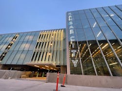 Outside of MCI's new parking facility. Outside of MCI's new parking facility.