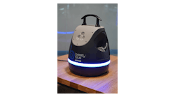 Breezy Blue is a hydrogen peroxide fogger for smart automated disinfection. The new robot was designed to disinfect smaller spaces up to 30,000 cubic feet like EMS vehicles, school buses and classrooms. Breezy Blue is a hydrogen peroxide fogger for smart automated disinfection. The new robot was designed to disinfect smaller spaces up to 30,000 cubic feet like EMS vehicles, school buses and classrooms.