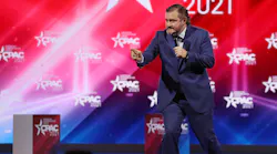 U.S. Sen Ted Cruz, R- Texas, speaks to a cheering crowd at CPAC at the Hyatt Regency in Orlando, Florida, on Friday, Feb. 26, 2021. Cruz is raising objections to President Joe Biden's nominee to head the FAA.