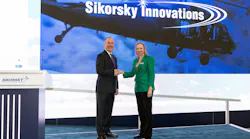 Paul Lemmo, Sikorsky President and Amy Gowder, President and CEO of Defense & Systems at GE Aerospace announce Long-Range Hybrid-Electric VTOL Demonstrator