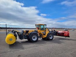 The Willie 865 operates multiple pieces of equipment hydraulically to enhance efficiency on the airfield.