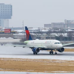 A Delta Air Lines plane takes off at Dallas Love Field Airport in Dallas on Wednesday, Feb. 1, 2023.