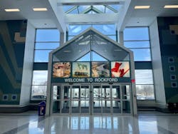 Chicago Rockford International Airport entrance. Chicago Rockford International Airport entrance.