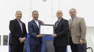 From left: Honda Aircraft Company Head of Commercial Business Unit and VP of Customer Service Amod Kelkar, Honda Aircraft Company President and CEO Hideto Yamasaki, FAASTeam Program Manager Tim Haley, FAASTeam Program Manager Dan Kelly