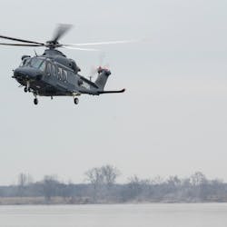 A test MH-139A aircraft prepares for landing at the Boeing facility in Ridley Park. Production aircraft, which are slated for delivery starting in 2024, will protect intercontinental ballistic missiles across the country.
