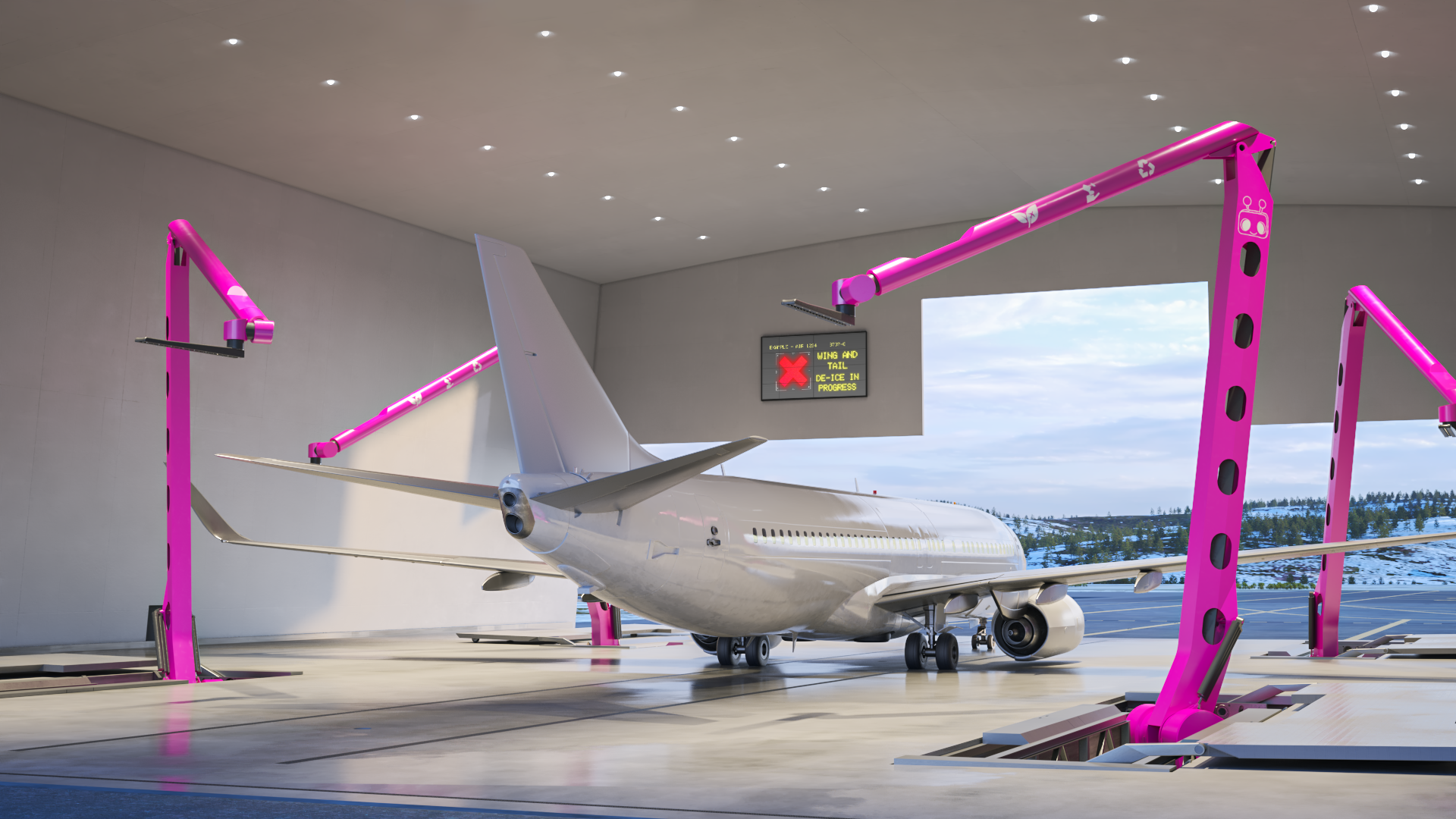 This aircraft is ready to be inspected and/or cleaned by MSG Aviation&rsquo;s robot.