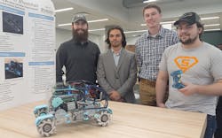 A patent-pending, base-contracting wheelchair prototype designed by teams of recent graduates from the Purdue Polytechnic Institute, College of Engineering and College of Science is being developed to help passengers navigate airports and travel through aircraft aisles. A patent-pending, base-contracting wheelchair prototype designed by teams of recent graduates from the Purdue Polytechnic Institute, College of Engineering and College of Science is being developed to help passengers navigate airports and travel through aircraft aisles.