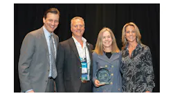 Elise Eberwein accepts the CF Foundation’s Jena Award on March 23.