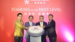 From right to left: Hou Wei, Chairman of HKA; Victor Liu, Director-General of Civil Aviation; Fred Lam, CEO of Airport Authority Hong Kong, and Liu Yi Nan, representative of new investors officiated the ceremony.